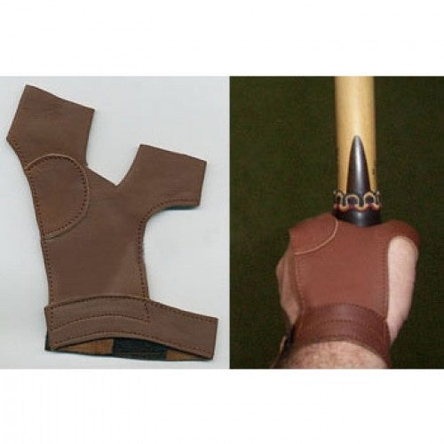 Traditional leather archery gloves for RH shooters black.bulls 
